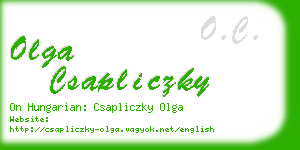 olga csapliczky business card